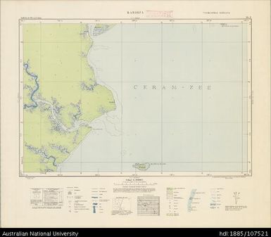 Indonesia, Western New Guinea, Karoefa, Series: Nederlands-Nieuw-Guinea, Sheet 16-J, 1956, 1:100 000