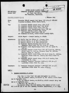 COMTASK-UNIT 32.4.3 - Rep of Ops in the Assault Landing on Angaur Is, Palau Is, 9/17-23/44