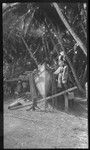 Prow of large sailing canoe on Tabiteuea, ready to be launched