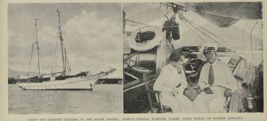 Count von Luckner's yacht Seeteufel in Apia, von Luckner with his wife Petra relaxing on board