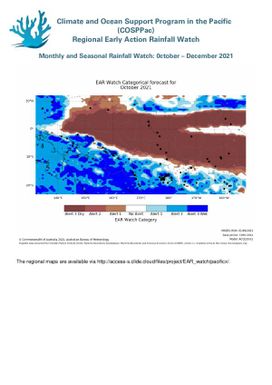 Regional Early Action Rainfall Watch - Monthly and seasonal rainfall watch: October - December 2021