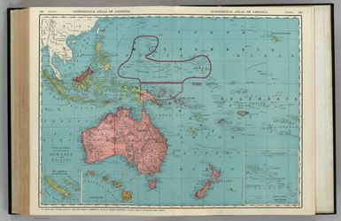 Commercial Atlas of America. Rand McNally Standard Map of Oceania and Malaysia. (with) Eastern Protion of French Polynesia. (with) Hawaiian Is. (with) New Caledonia and Loyalty Islands.