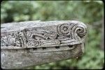 Canoes: carved prow with nipawa (grasshopper or cicada) design