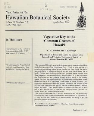 Newsletter - Hawaiian Botanical Society