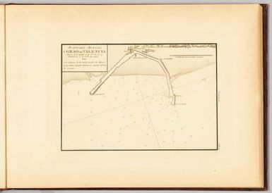 Plano del muelle y grao de Valencia situado en la latitud N. de 39°. 28'. 15". y longitud de 5°. 56'. 57". E. de Cadiz.