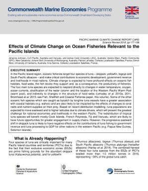 Effects of climate change on ocean fisheries relevant to the Pacific Islands