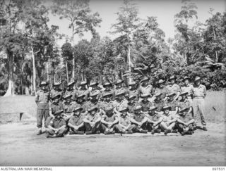 TOROKINA, BOUGAINVILLE. 1945-10-05. WARRANT OFFICERS AND SERGEANTS OF 57/60 INFANTRY BATTALION, 15 INFANTRY BRIGADE