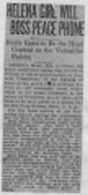 Helena girl will boss peace phone. Northwest history. International affairs. 1919-01-04