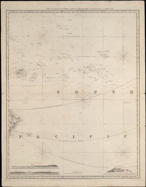 The southern or lower part of the Pacific Ocean