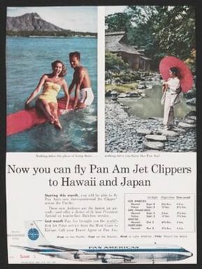 Now you can fly Pan Am Jet Clippers to Hawaii and Japan