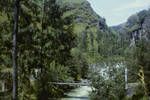 Cable bridge over Lai River, Western Highlands, [Papua New Guinea, 1963?]