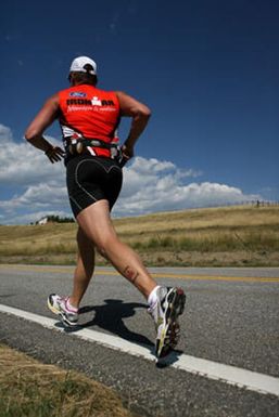 Ironman competitor Sean Leenearts, cq, puts in some running mile as he trains, Monday Sept. 18, 2007 near Chatfield Reservoir. Leenearts, a longtime recreational triathlete from Highlands Ranch finally got into the Hawaii Ironman after 15 years of enterin