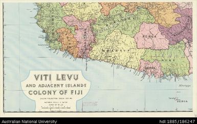 Fiji, Vanua Levu and Adjacent Islands, Colony of Fiji, Southwest Sheet, 1954, 1:126 720