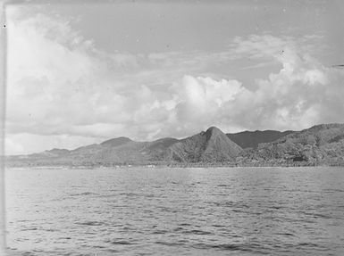 [View of coast line from on board a ship]