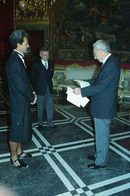 His Excellence Afamasaga Faamatala Toleafoa, new Ambassador of Western Samoa: presentation of the Credit Letters