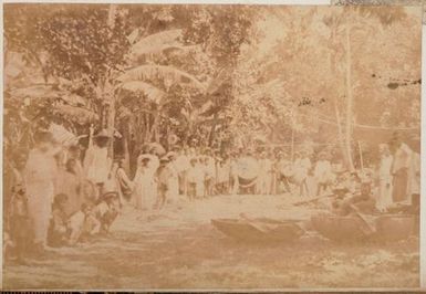 People in a forest clearing. From the album: Cook Islands