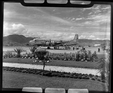 British Commonwealth Pacific Airlines DC6 aircraft at Nadi airport, Fiji