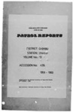 Patrol Reports. Chimbu District, Chimbu, 1959 - 1960