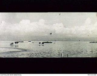 GUADALCANAL, SOLOMON ISLANDS, 1942-08-07. JAPANESE TORPEDO BOMBER, SHOT DOWN AFTER FIRING A TORPEDO, AT THE TIME OF THE LANDING AT TULAGI