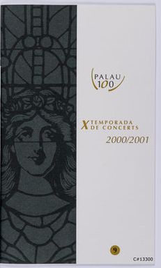 New York Philharmonic Printed Program (Tour), Jan 16, 2001 at Palau de la Musica Catalana in Barcelona, SPAIN; Kurt Masur, conductor.