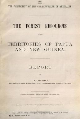 The forest resources of the territories of Papua and New Guinea