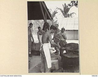 MISSION POINT, NEW GUINEA. 1945-10-24. A NEW UNIT, 67 INFANTRY BATTALION, WAS FORMED FROM VOLUNTEERS IN THE WEWAK AREA TO BECOME PART OF THE BRITISH COMMONWEALTH OCCUPATION FORCE (BCOF). SHOWN, ..