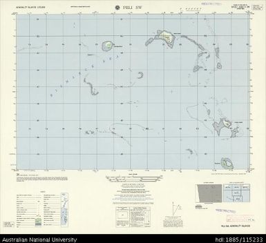 Papua New Guinea, Admiralty Islands, Peli SW, Series: AMS T893, Sheet 3550 II SW, 1:25 000, 1957