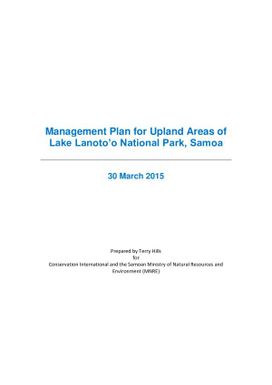 Management Plan for Upland Areas of Lake Lanuto'o National Park, Samoa
