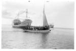 Tofā Ramsay's boat the "Vaomapa", and the "Aoniu", and the "Nuivakai" dressed for the Coronation.