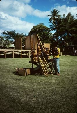 Carver setting up stall Nuku'alofa, June 1984