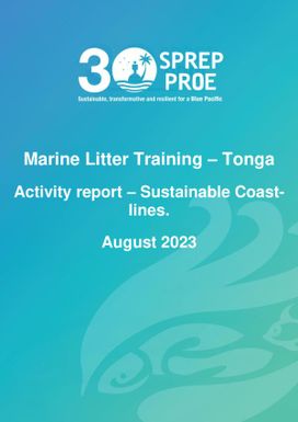 Marine Litter Training - Tonga : Activity Report Sustainable Coastlines August 2023