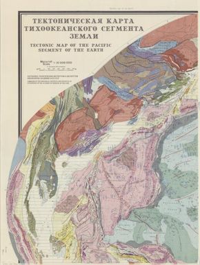 Tektonicheskai︠a︡ karta Tikhookeanskogo segmenta zemli : Tectonic map of the Pacific segment of the earth / sostavlena Geologicheskim institutom i Institutom okeanologii, Akademii nauk SSSR = compiled by the Geological Insitute and Institute of Oceanology of the Academy of Sciences of the USSR ; redaktory karty I︠U︡. M. Pushcharovskiĭ, G. B. Udint︠s︡ev = eds. Yu. M. Pushcharovsky, G. B. Udintzev ; avtory: kontinental'noĭ chasti i obramlenii︠a︡ lozha okeanov - R. A. Afremova ... [et al.] = continental parts and framing of the oceanic floor compiled by : R.A. Afremova ... [et al.] ; karta sostavlena Nauchno-redaktsionnoĭ kartosostavitelʹskoĭ chastʹi︠u︡ GUGK v 1969 g