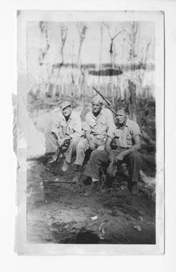 [Scranton Harrington and Others Sitting in Wooded Area]
