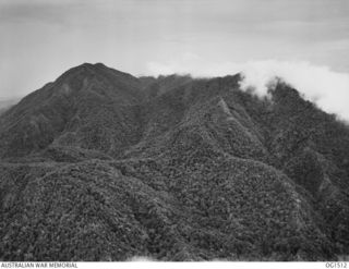 CENTRAL NEW GUINEA HIGHLANDS. C. 1944-08. AERIAL VIEW OF MOUNTAINOUS COUNTRY BETWEEN MERAUKE AND TADJI SEEN FROM A LOCKHEED LODESTAR AIRCRAFT OF NO. 37 SQUADRON RAAF