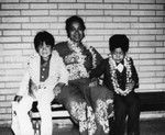 Family members at a church hall