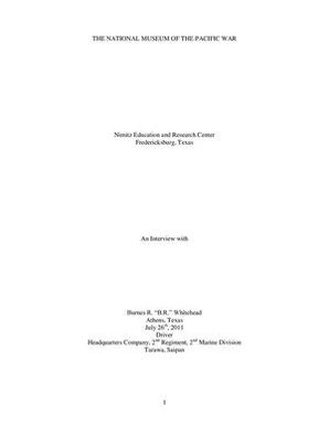 Oral History Interview with Burnes R. "B. R." Whitehead, July 26, 2011
