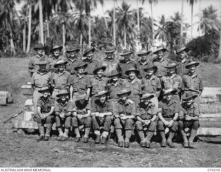 SIAR, NEW GUINEA. 1944-06-23. PERSONNEL OF NO.6 PLATOON, HEADQUARTERS COMPANY, 57/60TH INFANTRY BATTALION. IDENTIFIED PERSONNEL ARE:- V206679 PRIVATE J. PRESTON (1); Q265761 PRIVATE PURDON (2); ..