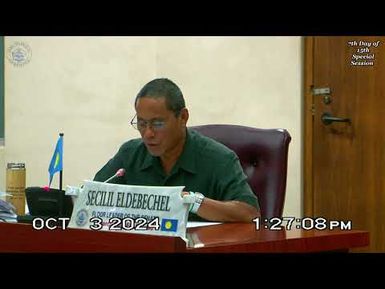 Palau National Congress | 11th OEK, The Senate 7th Day of 15th Special Session