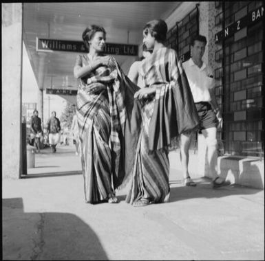 Two Air India air hostesses dressed in saris, Fiji, 1966 / Michael Terry