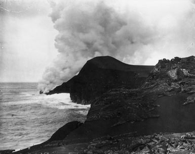 Samoa. Lava flowing into the sea, Savai'i