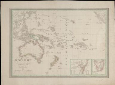 Australien nach Krusenstern, Flinders, Freycinet, Oxley, Cross u.A in Mercator's Projection entworfen and gezeichnet / von C.F. Weiland