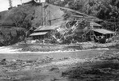 Remants of the Hakulau Mill, after a tsunami hit the Big Island of Hawaii, in Hilo. April 22, 1946