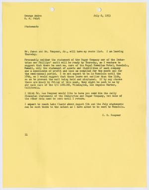 [Letter from I. H. Kempner to George Andre and G. A. Stirl, July 6, 1953]