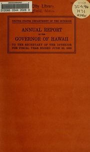 Annual report of the Governor of Hawaii to the Secretary of the Interior, 1935