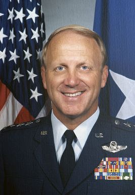 Artwork portrait of US Air Force (USAF) General (GEN) Jimmie V. Adams, Commander of Pacific Air Forces (PACAF) from 19 February 1991 to 21 January 1993