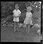Lee family children in the garden, Fiji