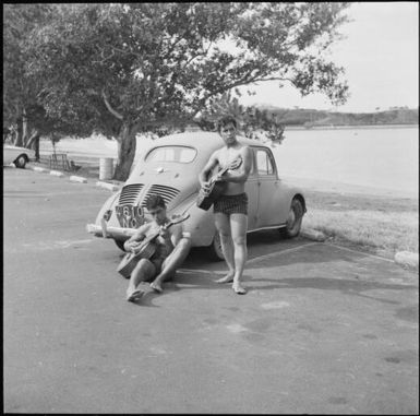 Two young men with guitars, Noumea, New Caledonia, 1967 / Michael Terry