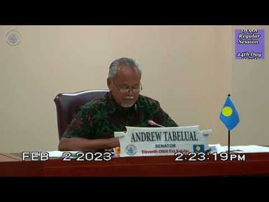 The Senate, Palau National Congress | 24th Day of 9th Regular Session