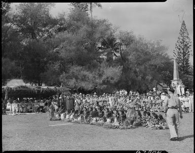 On Mangaia, Cook Islands, during a performance for the visiting Governor General - Photograph taken by E P Christensen