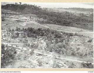 LAE, NEW GUINEA. 1944-09-19. AN AERIAL VIEW OF HEADQUARTERS, NEW GUINEA FORCE